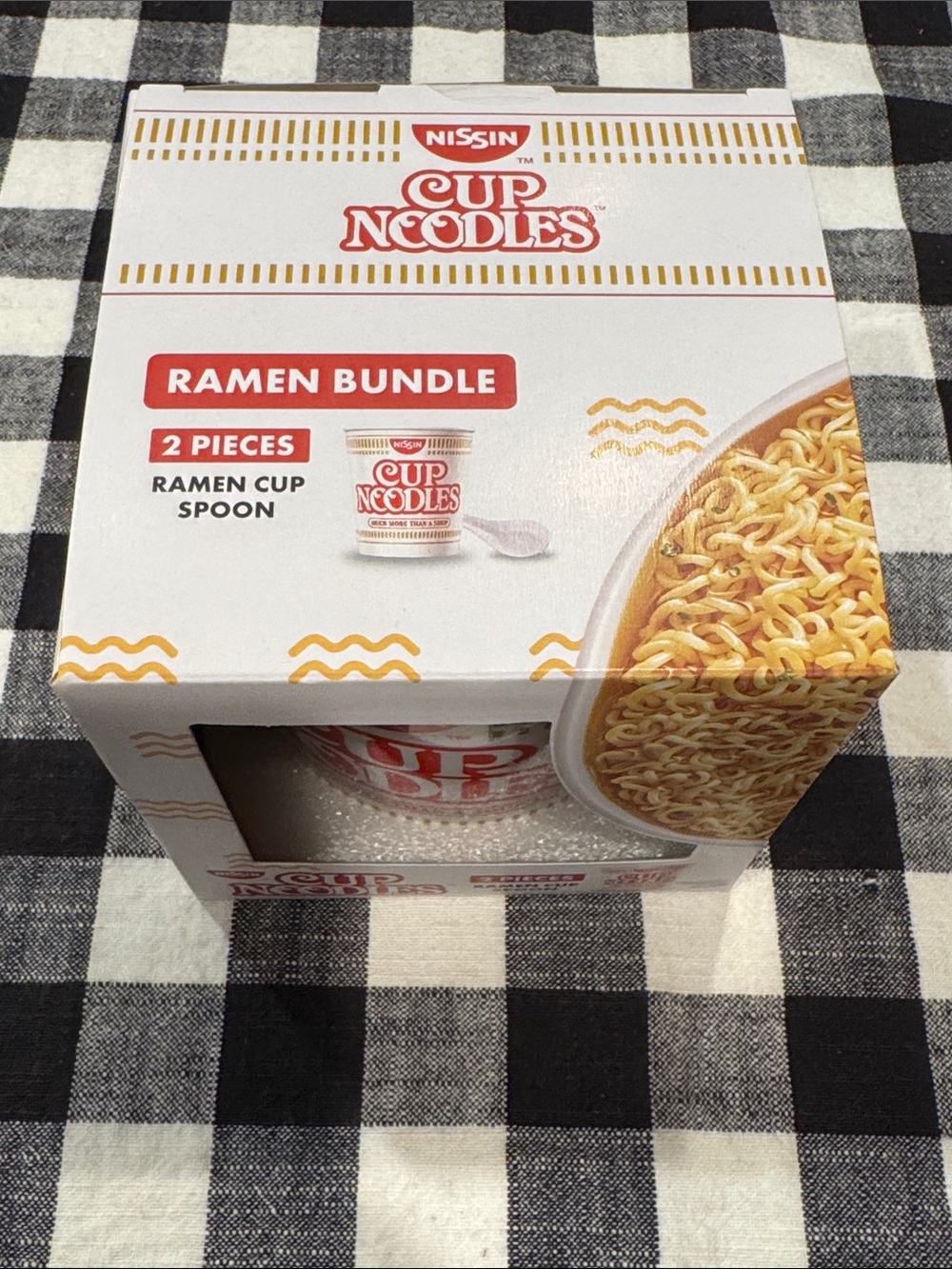 Nissin Cup Noodles Ramen Bundle -2-Piece Ramen Cup Spoon set